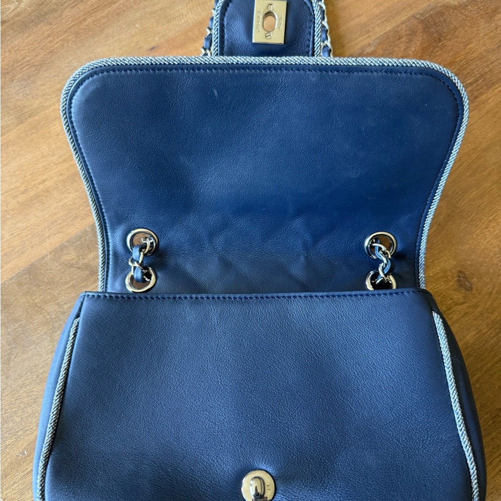 AUTHENTIC Chanel Elementary Chic Lambskin Flap Bag Purse - Picture 3 of 10